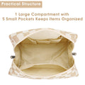 Narwey Makeup Bag Travel Toiletry Bag, Cosmetic Bag for Women Girls YB-Light Checkerboard Large