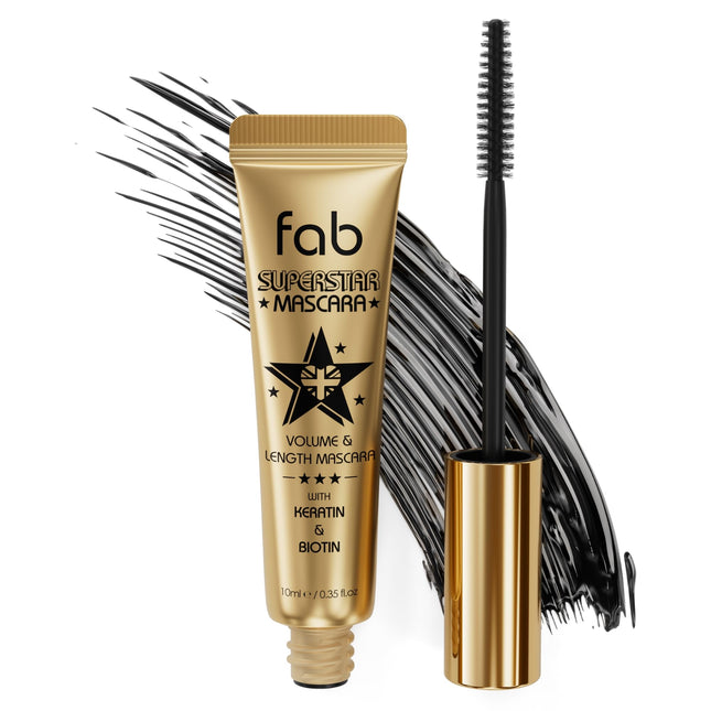 Fab Superstar Mascara: Waterproof Volumizing High Lash Lift Beauty Mascara: Blac