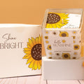 The Love Crate Co Sunflower Gifts for Women, Sunshine Gift Box | 15-Piece Gift-Ready Care Package with Blanket, Glass Tumbler & Spa Gifts for