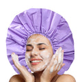 Jumbo Size Shower Cap 2 PCS Waterproof Shower Caps for Women, Extra Large Shower Cap, Reusable Super Large Bath Caps Hair Cap for Long Thick Curly