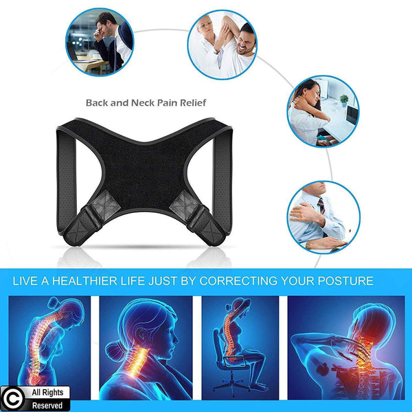 POAGL Posture Corrector for Men | Universal Fit Adjustable Upper Back Brace for Clavicle to Support Neck, Back and Shoulder Pain Relief Kyphosis