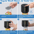 LOVE MOMENT Electric Mason Jar Vacuum Sealer Kit | for Wide Mouth and Regular Mouth Mason Jar Black