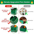 PUNICA Dumpster Fire Pencil Holder with 100 Pcs Flame Note Cards, Funny Office Desk Accessories Decor, Great Gifts for Coworkers Teacher - Green