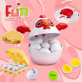 Easter Egg Matching Game, 24-Piece Easter Basket Stuffers for Kids, Color Shape Number Recognition Educational Toddler Toys, Chicken Storage Box