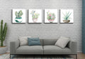 Dgbtcart Succulent Plants Bathroom Decor Wall Art, Green Cactus Pictures Canvas Print, Botanical Paintings for Bedroom Living Room Office