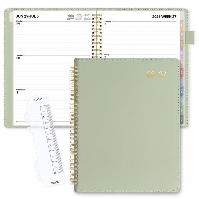 SUNEE 2025-2026 Weekly & Monthly Planner 9"X11.2" - 12 Month (July 2025 - June 2