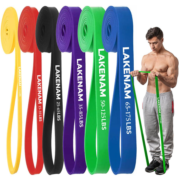 Resistance Bands Set, Exercise Workout Pull up Assistance Bands with 6 Resistance Levels, Muscle Training Straps for Fitness, Working Out, Body
