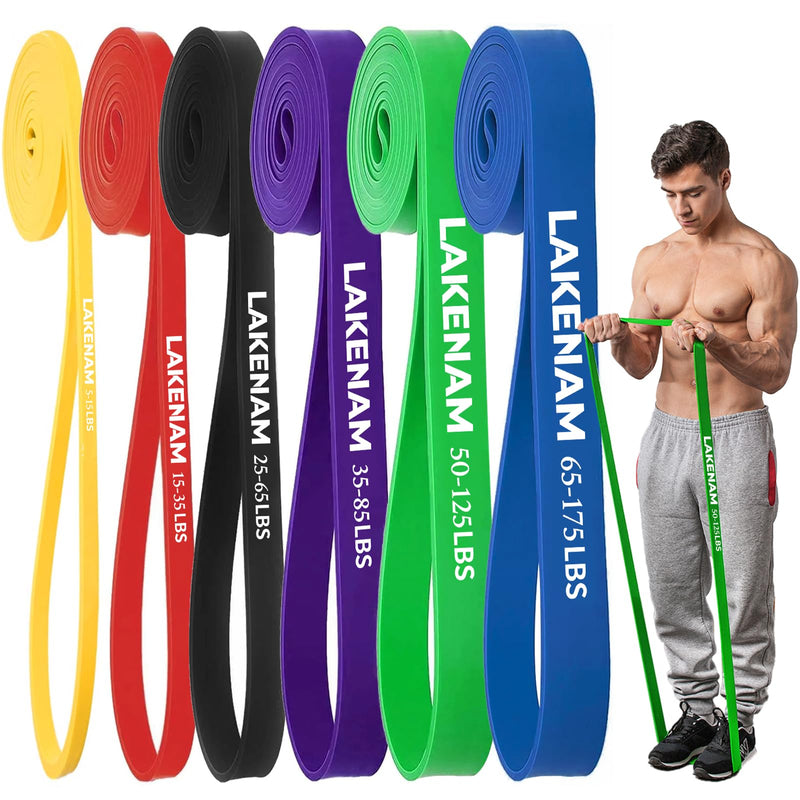 Resistance Bands Set, Exercise Workout Pull up Assistance Bands with 6 Resistance Levels, Muscle Training Straps for Fitness, Working Out, Body