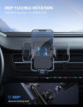 Lamicall 2025 Wider Clamp & Metal Hook Car Phone Holder Vent [Thick Cases Friendly] Phone Holders for Your Car Mount Automobile Hands Free Cradle