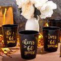 Sparkle and Bash 30th Birthday Cups & Plastic Tumblers - 16 Pack, 16 Oz, Black, Cheers To 30 Years - Party Favors & Wedding Anniversary Celebrations
