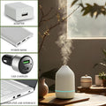 Oil Diffuser,100ML Mini Aromatherapy with USB Cable & Adapter, 7 Colors Lights Mode Waterless Auto Off for Car Home Office Room (USB Power) White
