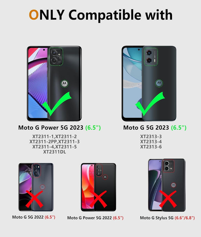 FNTCASE for Motorola Moto G-Power-5G 2023 Case: Moto G 5G 2023 Case Dual Layer Shockproof Protective Textured Design Cel
