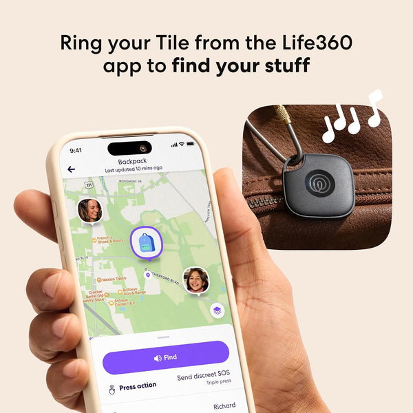Tile by Life360 Mate (2024) Bluetooth Tracker, Keys Finder and Item Locator for Keys, Bags and More. Phone Finder. Both Ios and Android
