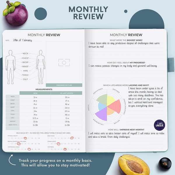 Clever Fox Wellness Planner - Weekly & Daily Health and Wellness Log, Food Journal & Meal Planner Diary for Calorie Counting, Notebook for Medical