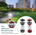 Solar Lighthouse Outdoor Solar Rotating LED Lighthouse Light Waterproof Lighthouse Statue Decorative LED Rotating Lamp for Garden Landscape