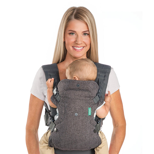 Infantino Flip 4-in-1 Baby Carrier Convertible Ergonomic, Gray | Adjustable fit, Enhanced lumbar support, Ergonomic hands-free parenting, Registry