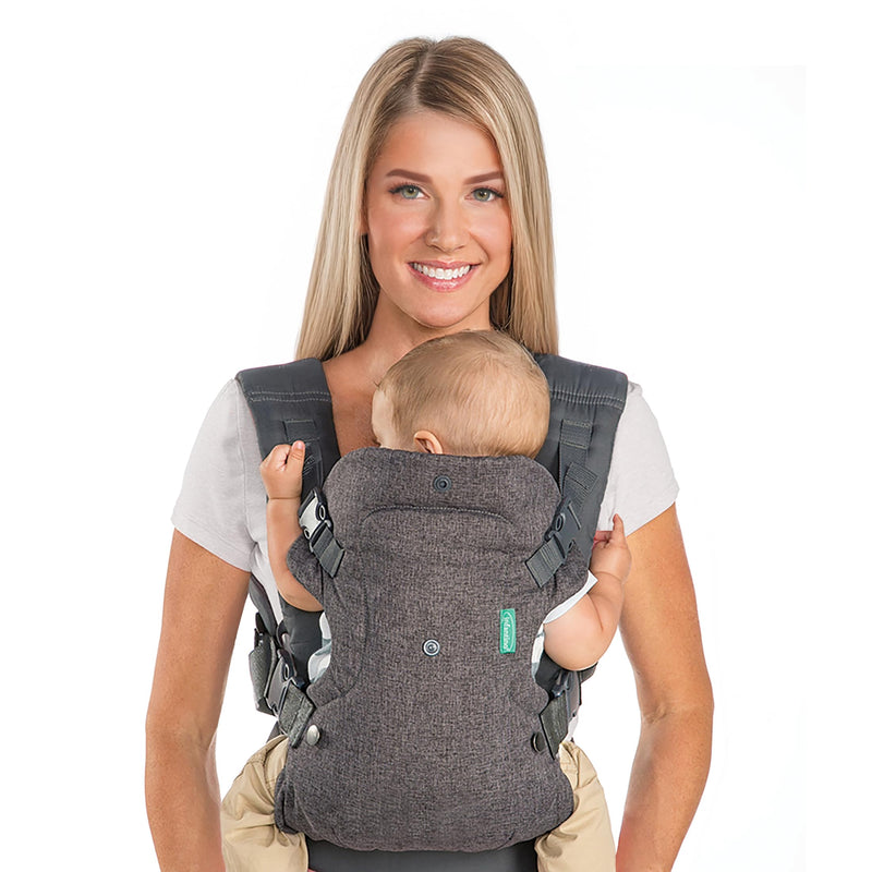 Infantino Flip 4-in-1 Baby Carrier Convertible Ergonomic, Gray | Adjustable fit, Enhanced lumbar support, Ergonomic hands-free parenting, Registry