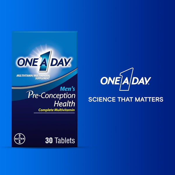 One A Day Men's Pre-Conception Health Multivitamin to Support Sperm Health, Supplement for Men with Vitamin C, Vitamin E, Selenium, Zinc, and