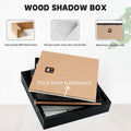 Muzilife Shadow Box Picture Frame with Linen Board Deep Wood Glass Display Case Ready to Hang Memory Box Baby Sports Memorabilia, Pins, Awards,