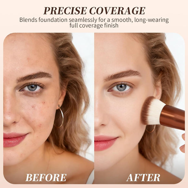 DUcare Foundation Brush,Flat Top Kabuki Brush Synthetic Professional Makeup Brush Liquid Blending Mineral Powder Buffing Stippling Makeup Tools,