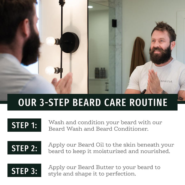Live Bearded Beard Oil and Butter Grooming Kit - Made in the USA - All-Natural Ingredients with Shea, Argan, Jojoba - Growth Support | Executive