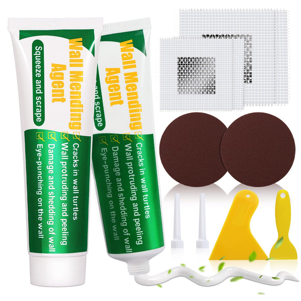 Drywall Repair Kit, 2 Pack Spackle Wall Repair Patch Kit with Scraper, Wall Mending Agent Large Hole Drywall Patch, Easy to Fill Holes in Home
