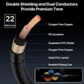 Guitar Cable 10FT, Electric Instrument Bass AMP Cord 1/4 Inch TS Guitar Cables with OFC-Graphene Hybrid Shield for Electric Mandolin, Pro Audio