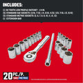 CRAFTSMAN Mechanics Tool Set, 1/4 Inch Drive, 20 Piece, 90-Tooth (CMMT12108)