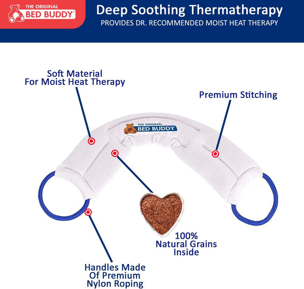 Carex Bed Buddy Heat Pad And Cooling Neck Wrap - Microwave Heating Pad For Sore Muscles - Cold Wrap Pack For Aches and Pain White Neck Unscented