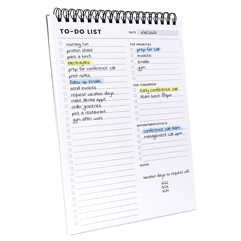 Of a Happy Kind To Do List Notepad: With Multiple Functional Sections - 6.5 x 9.8 60 Sheets - Spiral Daily Planner Notebook - Task CheckList