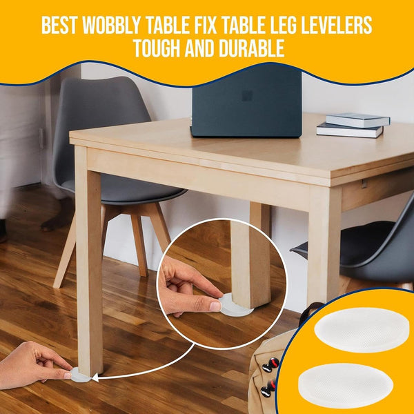 Stable Table - Clear Restaurant Table Leg Shim Wedges Premium Furniture Levelers Restaurant TableShims, Home Improvement DIY Levelers - Rubber
