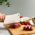 Juvale Meat Cleaver - 8-Inch Stainless Steel Blade, Wood Handle - Heavy-Duty Butcher Knife & Bone Cleaver for Beef Brisket, Meat Cutting &