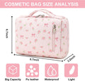 Bluboon Makeup Bag Zipper Pouch Travel Toiletry Bag Portable Cosmetic Bag Organizer for Women and Girls(Strawberry Corduroy Beige) Beige