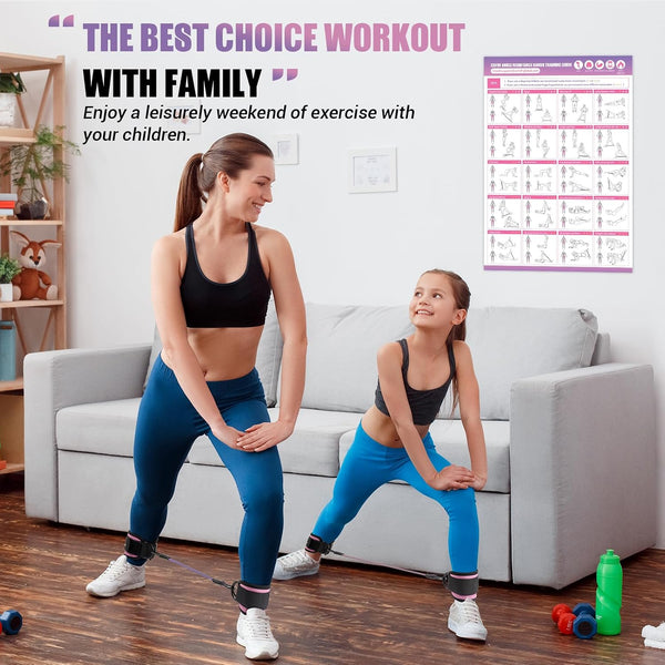 COFOF Ankle Resistance Bands w/ Cuffs, Ankle Bands for Working Out, Ankle Band Cuff for Kickbacks Hip, Leg Glute Exercise Equipment w/ Training