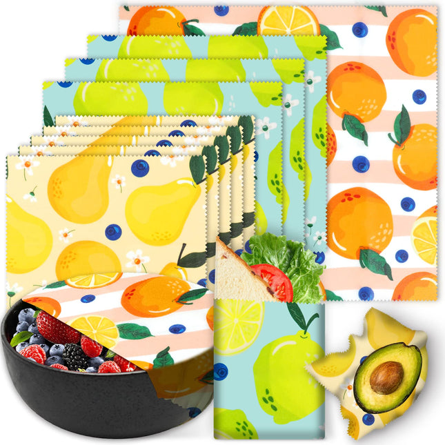 Reusable Beeswax Wrap - 9 Pack, Beeswax Wraps for Food, Eco-Friendly Beeswax Food Wrap, Organic, Sustainable, Biodegrada