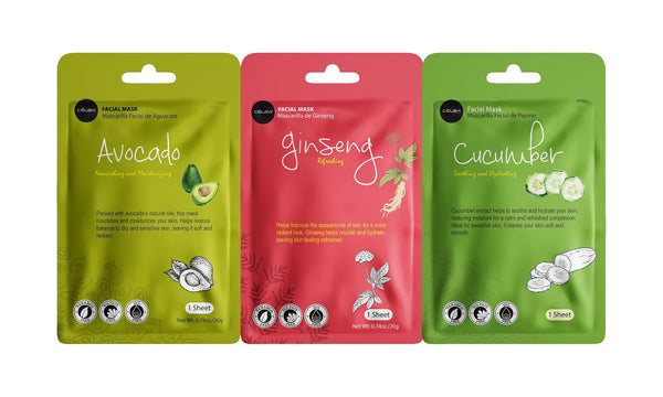 Celavi Essence Facial Sheet Face Mask Variety Set Classic Authentic Korean Moisturizing Skincare (12-Packs) | Variety set of Korean essence sheet