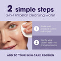 LUMIFY Eye Illuminations Cleansing Water & Eye Makeup Remover, 3-In-1 Micellar Water Contains Hyaluronic Acid, Vitamin C & Niacinamide, Clinically