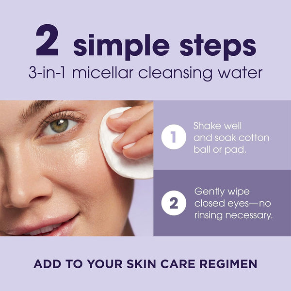 LUMIFY Eye Illuminations Cleansing Water & Eye Makeup Remover, 3-In-1 Micellar Water Contains Hyaluronic Acid, Vitamin C & Niacinamide, Clinically