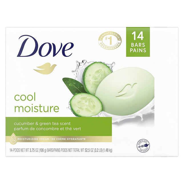 Dove Skin Care Beauty Bar for Softer Skin Cucumber and Green Tea More Moisturizi