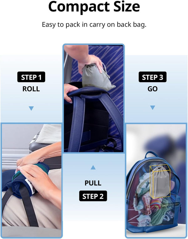 Travel Pillows for Airplanes, FSA HSA Eligible Approved Travel Accessories for Long Flight, Car Travel Pillow for Kids, Eye Mask for Sleeping