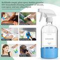 GIVAMEIHF 2 Pack Glass Spray Bottles with Silicone Sleeve,16oz Clear Glass Spray Bottles Refillable Empty Bottle with Adjustable Nozzle,Spray