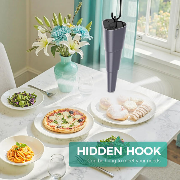 Portable Battery Powered Food Fans for Tables up to 15 Hours Working Time, 2-Pack Indoor Outdoor Mute Food Fan with Hook, Tabletop Fan for Home