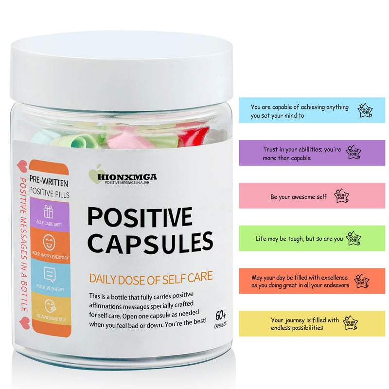 Positive Messages in a Bottle (60+ Positive Affirmations),Self Care Gifts for Women Men Stress Relief Get Well Soon,Self Care Kit Pre-Written