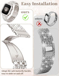 JR.DM Diamond Bands with Bling Case Women Compatible with Apple Watch 40Mm 38Mm 41Mm 44Mm 45Mm 42Mm 46Mm 49Mm Luxury Metal Bracelet Replacement