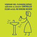 MRS. MEYER'S CLEAN DAY Vinegar Gel Cleaning Spray, Bathroom Use, No-Rinse Formula, Plant-Derived Cleaning Ingredients, Lemon Verbena, 16 Fl Oz,