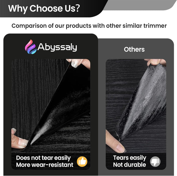 Abyssaly Black Contact Paper Peel and Stick - Wood Wallpaper Decorative Self-Adhesive Removable Vinyl Film - Easy to Install Thickening Upgrade