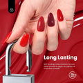 Beetles Red Gel Nail Polish Set, 15ML Burgundy Wine Shimmer Gel Polish | 6 Color Collection with Color-Matched Bottles Featuring Red Burgundy And