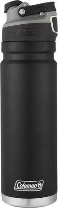 Coleman Autoseal FreeFlow Stainless Steel Water Bottle, Black, 24oz 24oz Black