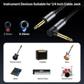Guitar Cable 10FT, Electric Instrument Bass AMP Cord 1/4 Inch TS Guitar Cables with OFC-Graphene Hybrid Shield for Electric Mandolin, Pro Audio