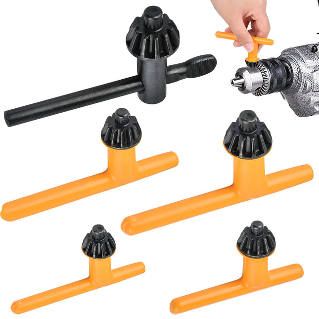 5 Sizes Drill Chuck Key Wrench, High Hardness Carbon Steel Replacement Drill Press Chuck Key for Drill Clamping Tool (Ch